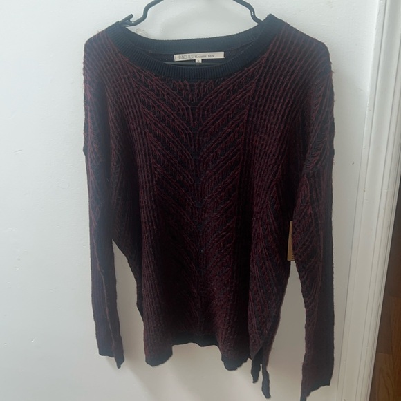 Rachel Rachel Roy size medium red black long sleeve shirt top show your love - Picture 2 of 12